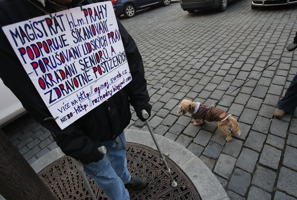 demonstrace proti solení chodníků