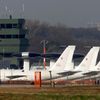 NATO AWACS aircrafts stand on apron at AWACS air base in Geilenkirchen