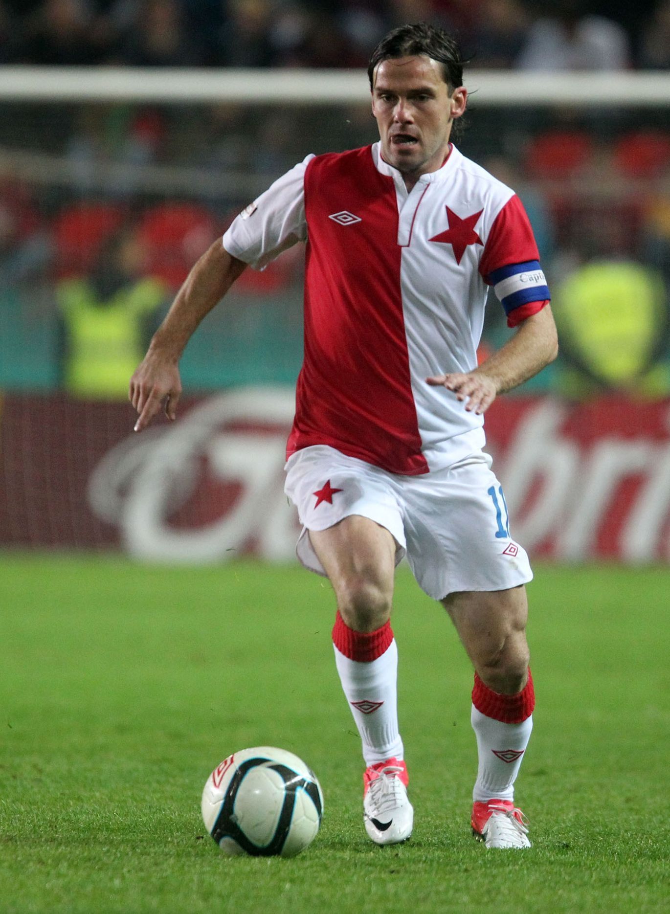 Fotbalista pražské Slavie Karol Kisel v utkání 9. kola Gambrinus ligy 2012/13 se Spartou.
