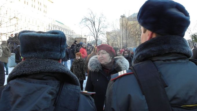 Snímek z protivládní demonstrace v Moskvě.
