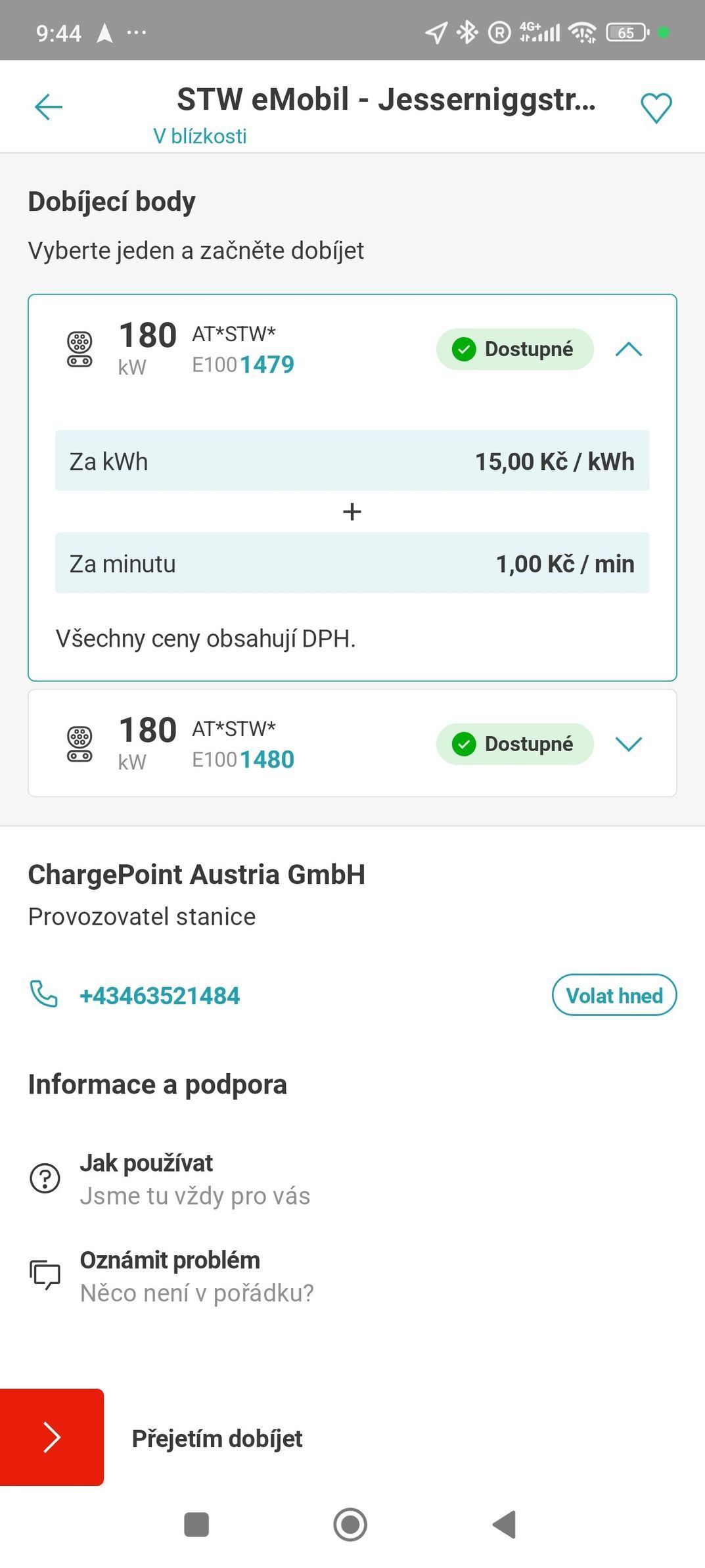 Eon roaming dobíjení elektromobil