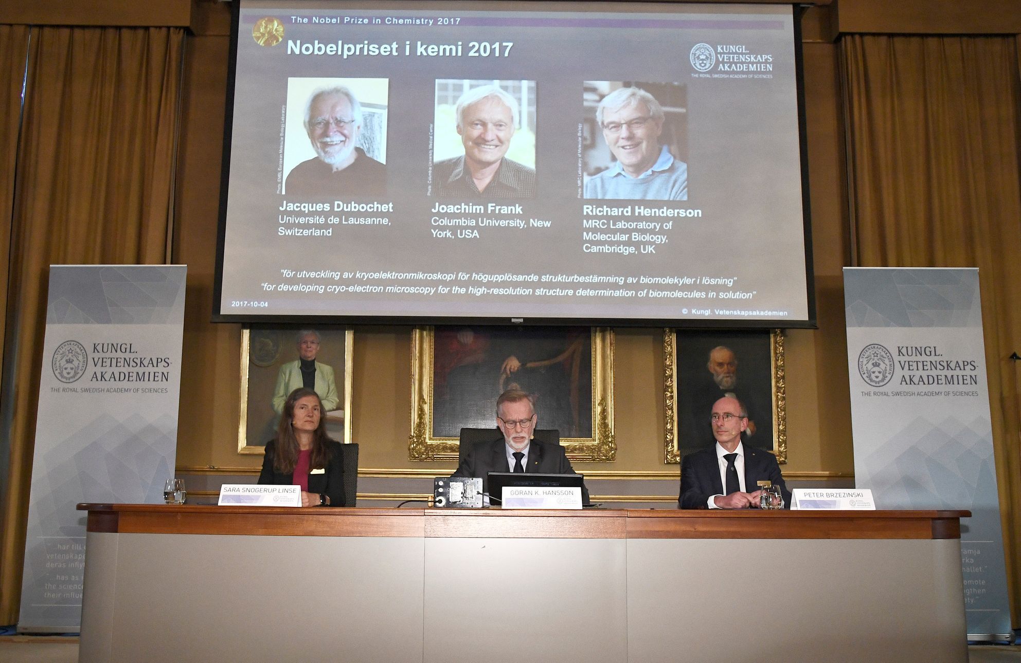 Nobelova cena za chemii 2017 - komise