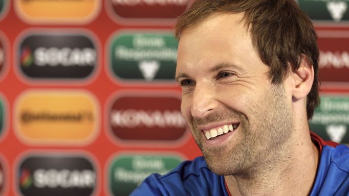 Petr Čech na TK před Lotyšskem