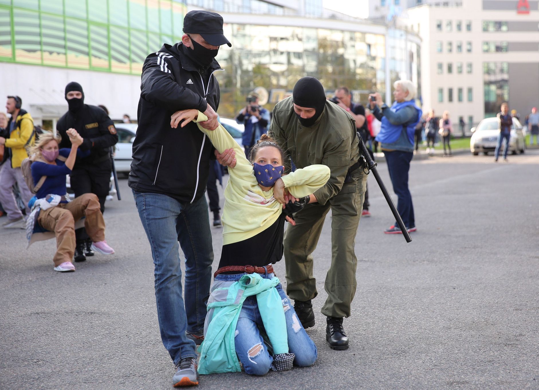 Bělorusko - Minsk - zásah policie - září 2020