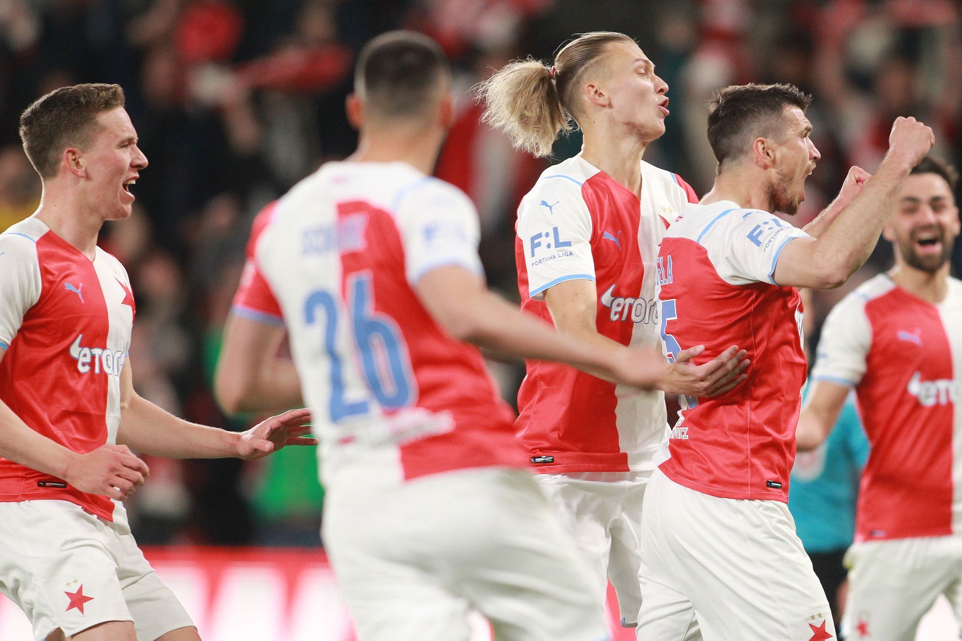 Radost v zápase 2. kola nadstavby F:L Slavia Praha - Viktoria Plzeň