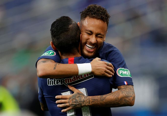 Neymar po vstřelení vítězného gólu ve finále francouzského poháru.