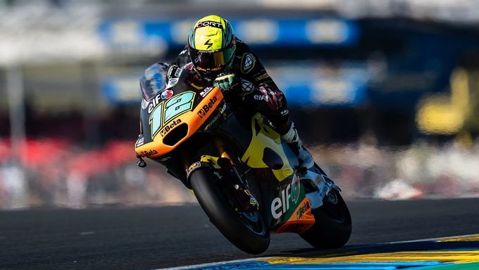 Filip Salač na motocyklu Moto2 ELF Marc VDS Racing Teamu ve VC Francie 2024