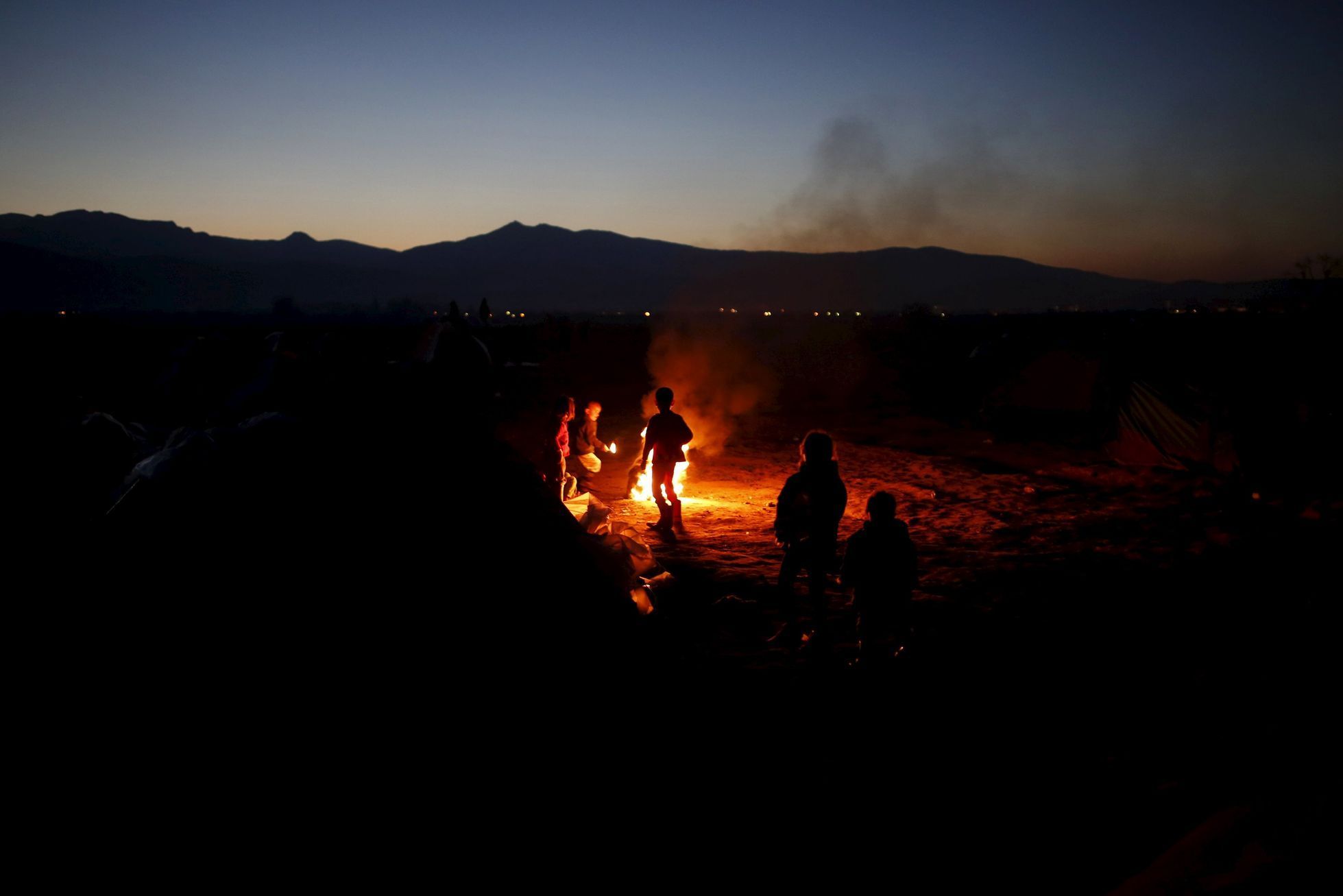 Uprchlický tábor Idomeni na řecko-makedonské hranici