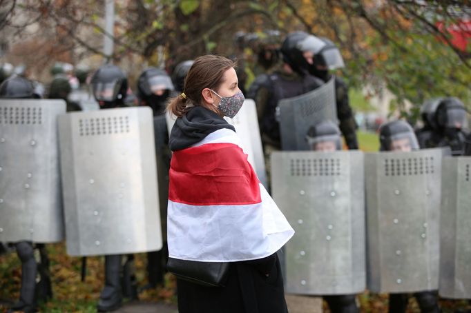 Protirežimní protesty v Bělorusku pokračují i v listopadu 2020.