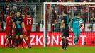 Arsenal's Petr Cech looks dejected after Thomas Muller scored the second goal for Bayern Munich