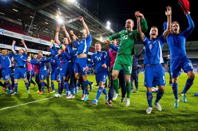 Radost fotbalistů Islandu