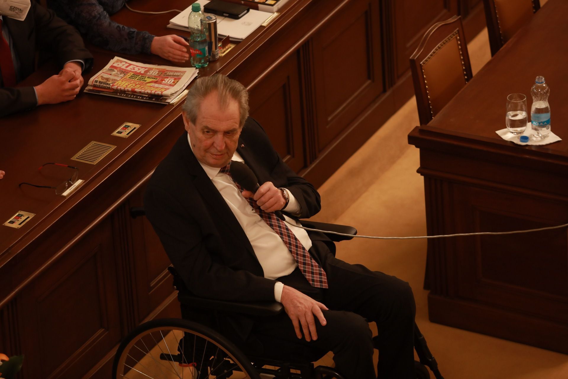 Prezident Miloš Zeman hovoří ve sněmovně k návrhu státního rozpočtu.