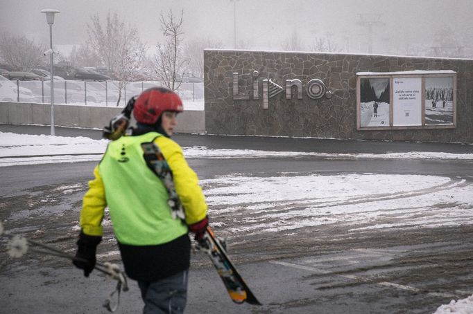 Lipno nad Vltavou v zimě.