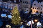 Vánoční strom na Staroměstském náměstí v Praze.