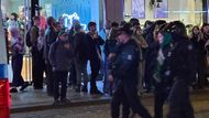 Policie, Národní třída, Palestina, demonstranti