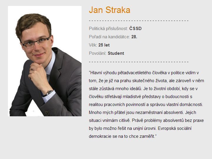 Jan Straka, kandidát ČSSD