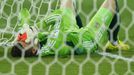 Russia's goalkeeper Igor Akinfeev reacts to conceding a goal to South Korea's Lee Keun-ho (not pictured) during their 2014 World Cup Group H soccer match against South Ko