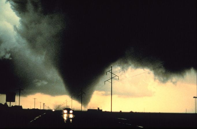 Project Vortex. The Dimmitt Tornado. South of Dimmitt, Texas. June 2, 1995. Photographer: Harald Richter. Credit: National Severe Storms Laboratory (NSSL).