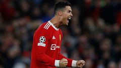 fotbal, Liga mistrů 2021/2022, Manchester United v Atalanta Bergamo, Cristiano Ronaldo