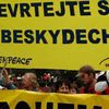 Demonstrace proti těžbě uhlí v Beskydech