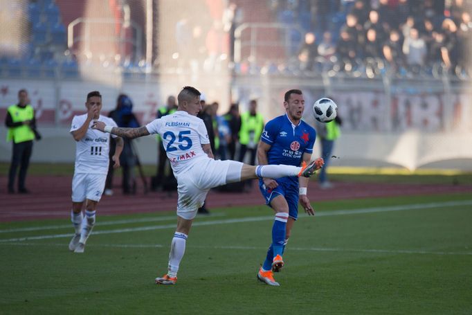 Jiří Fleišman (25) v zápase 10. kola Baník - Slavia.