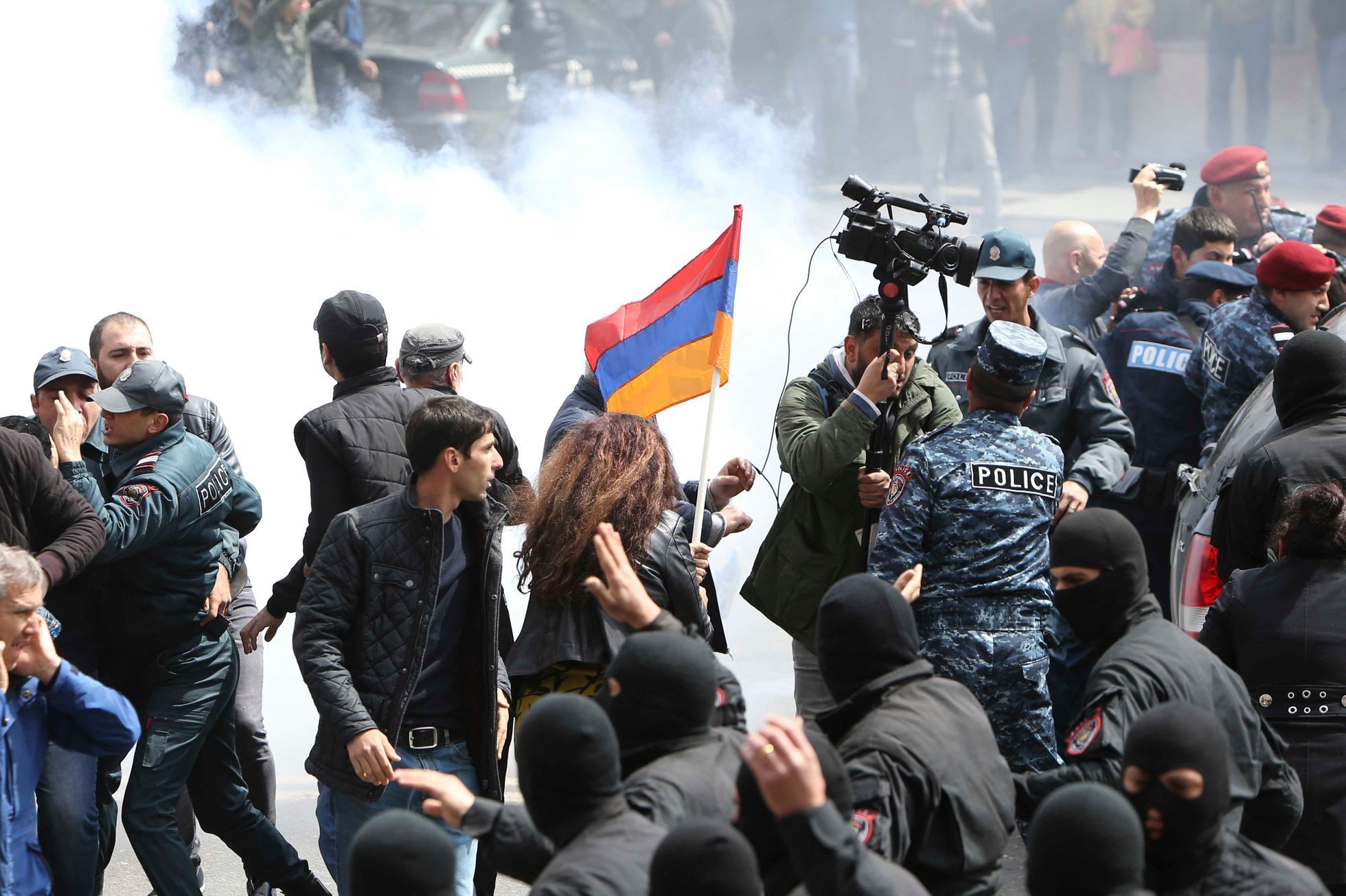 Demonstrace v Jerevanu, duben 2018