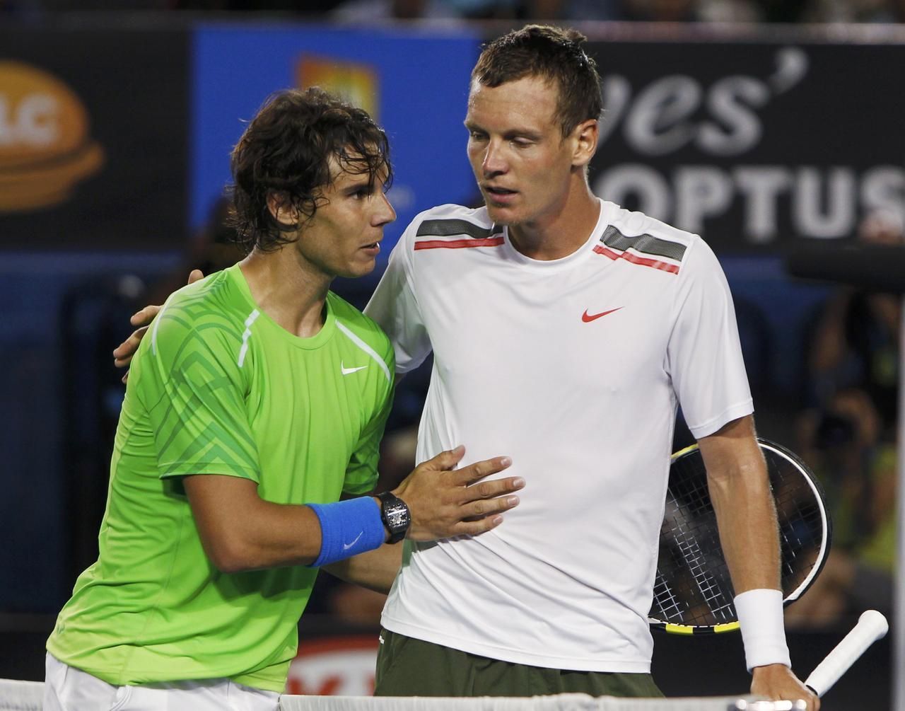 Tomáš Berdych a Rafael Nadal na Australian Open 2012