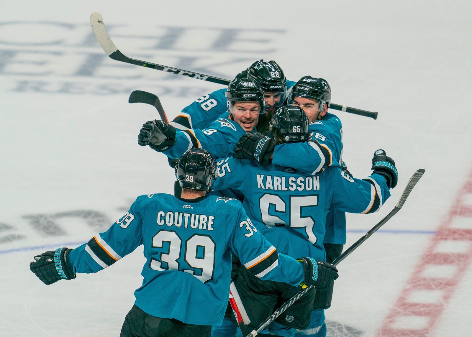 Tomáš Hertl slaví branku v NHL 2018-19