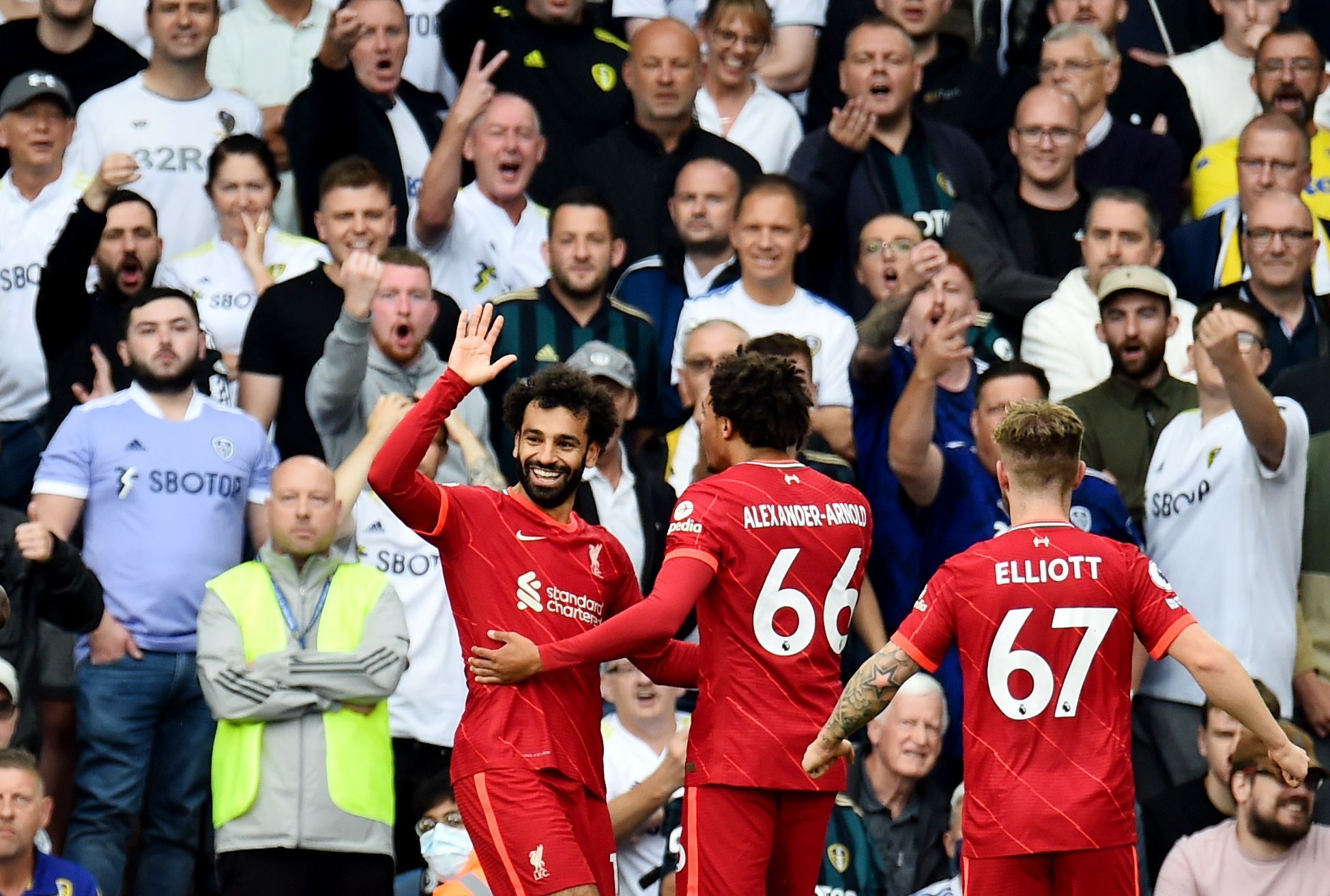 Mohamed Salah slaví branku Liverpoolu