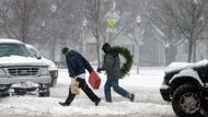 Sníh napadl i ve městě Somerville ve státě Massachusetts