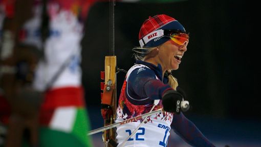 Soči 2014, biatlon hromadný start Ž: Tiril Eckhoffová, Norsko