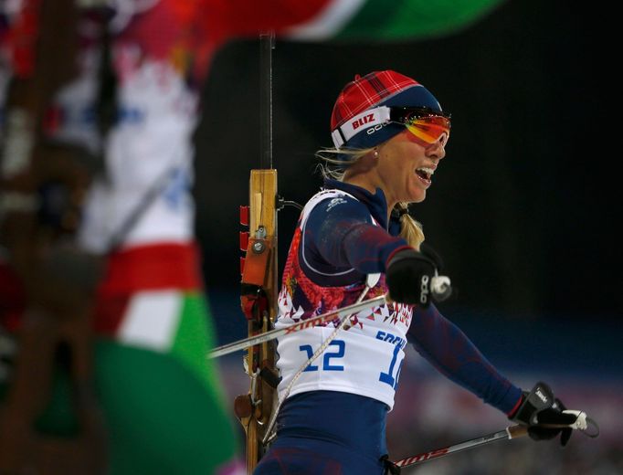 Soči 2014, biatlon hromadný start Ž: Tiril Eckhoffová, Norsko