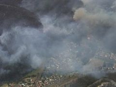 An aerial view of smoke from bushfires in Lithgow, New South Wales, is seen in this still frame taken from a October 17, 2013 video provided by Seven Network Australia. A