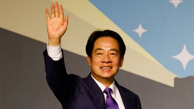 Vítěz tchajwanských prezidentských voleb William Laj.