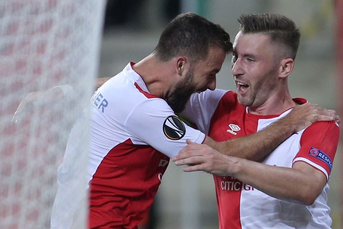 EL: Slavia vs. Bourdeaux: Josef Hušbauer, Jaromír Zmrhal