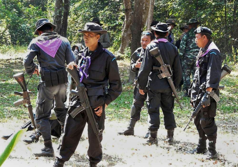 Thajští vojáci na hranici s Kambodžou