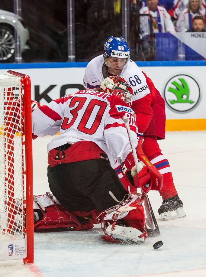 MS 2015, Česko-Rakousko: Jaromír Jágr - Rene Swette