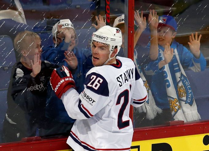 Paul Stastny se raduje z gólu do sítě Ruska ve čtvrtfinále MS 2013