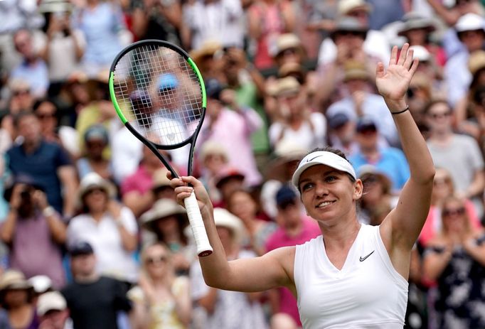 Simona Halepová v semifinále Wimbledonu 2019