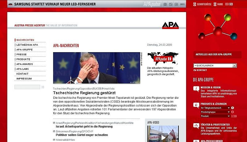 APA: Topolánek padl