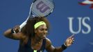 Americká tenistka Serena Williamsová v utkání se Srbkou Anou Ivanovičovou ve čtvrtfinále US Open 2012.