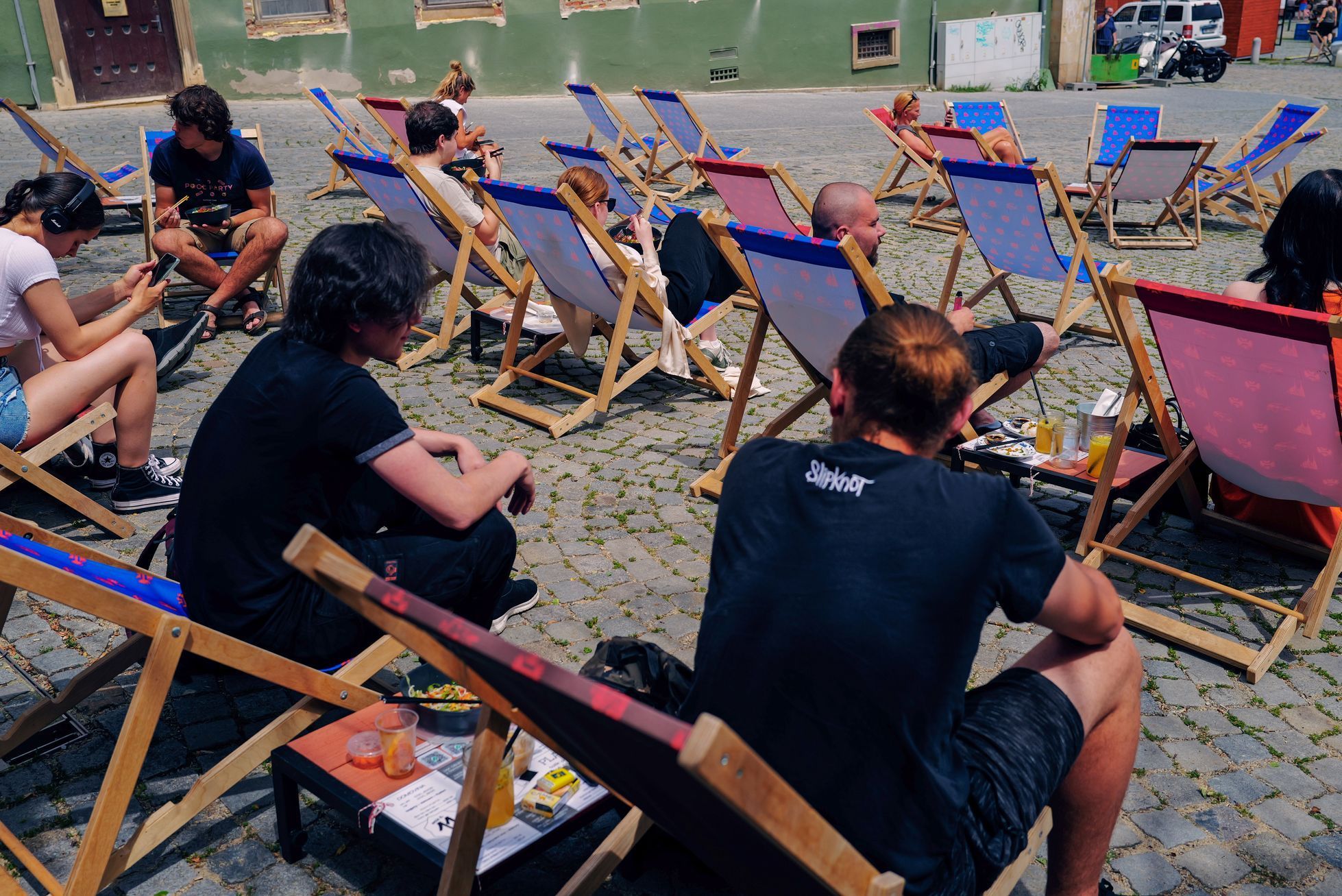 Gastro zahradka na brněnském Zelném trhu