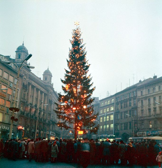 Vánoční strom Brně, rok 1970