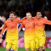 španělská liga, San Sebastian - FC Barcelona: Lionel Messi, Andres Iniesta a Pedro