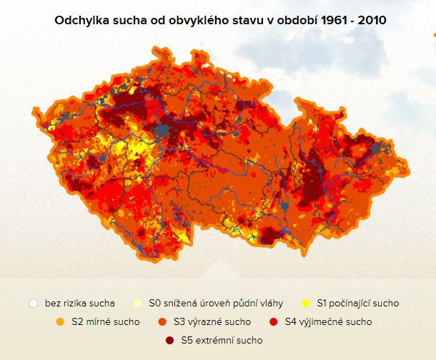 sucho Česko mapa