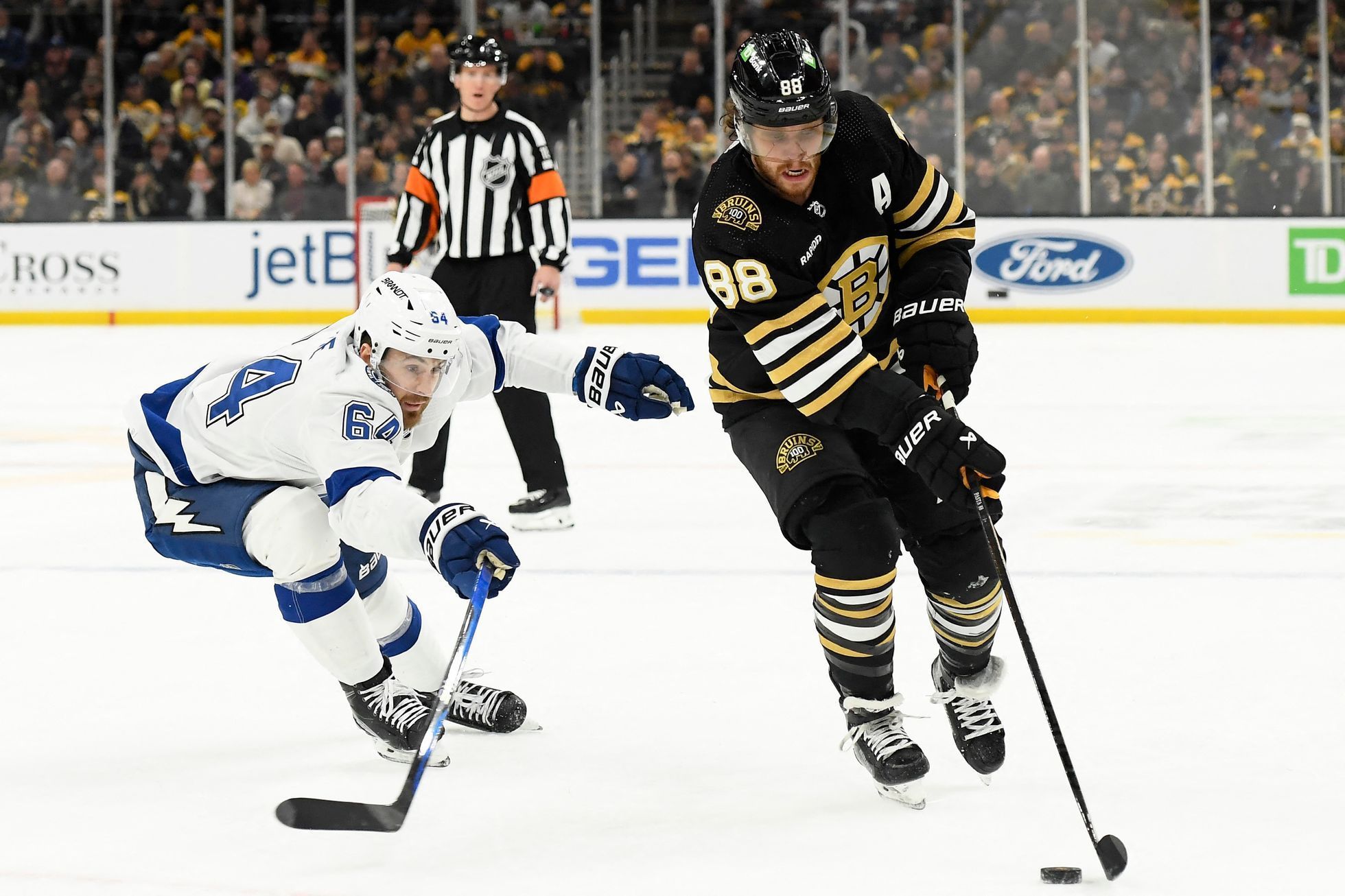 NHL: Tampa Bay Lightning at Boston Bruins David Pastrňák hokej