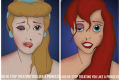 Kreslené princezny s monoklem bojují proti domácímu násilí
