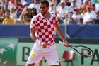 Chorvati jsou po prvním dni zápas od vítězství v Davis Cupu, Čilič přidal druhý bod