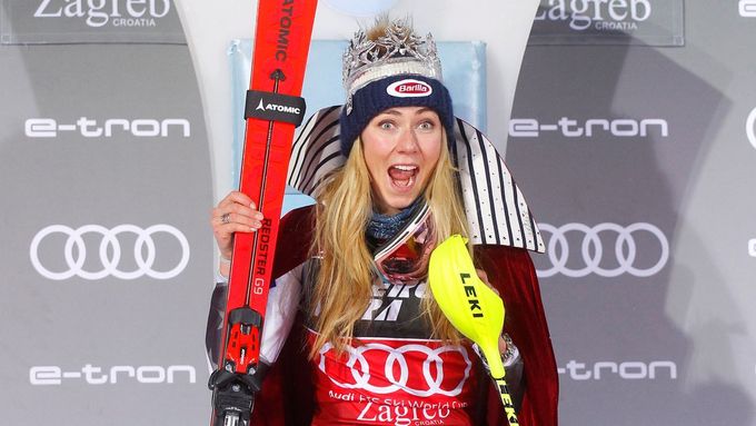 Vítězka slalomu v Záhřebu Mikaela Shiffrinová