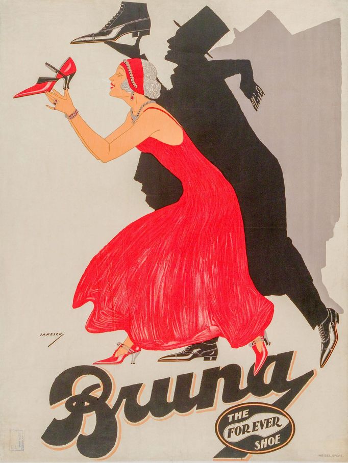 Hans Jakesch (1898 – nezjištěno)
Bruna. The Forever Shoe, 1925
tisk: Meisel, Opava
ofset, papír, 120 × 90 cm